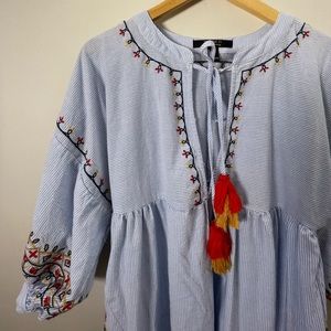 Forever21 Embroidered Summer Boho Mini Dress Farm Rio Johnny Was Anthro